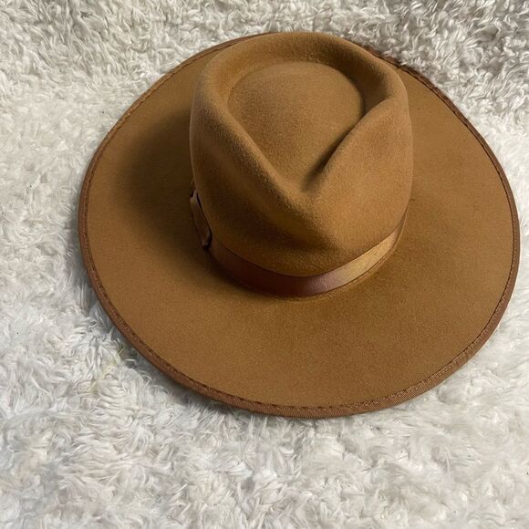 Ranchers 100% Wool Tan Felt Fedora Hat - Picture 2 of 10